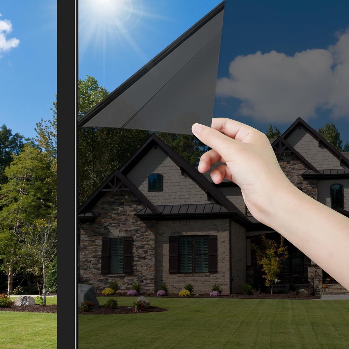 Eenrichtings raamfolie Zonwerende warmteregulerende UV-raamfolies Verduisterende raamfolie Reflecterende spiegelfolie Privacy Statische klee
