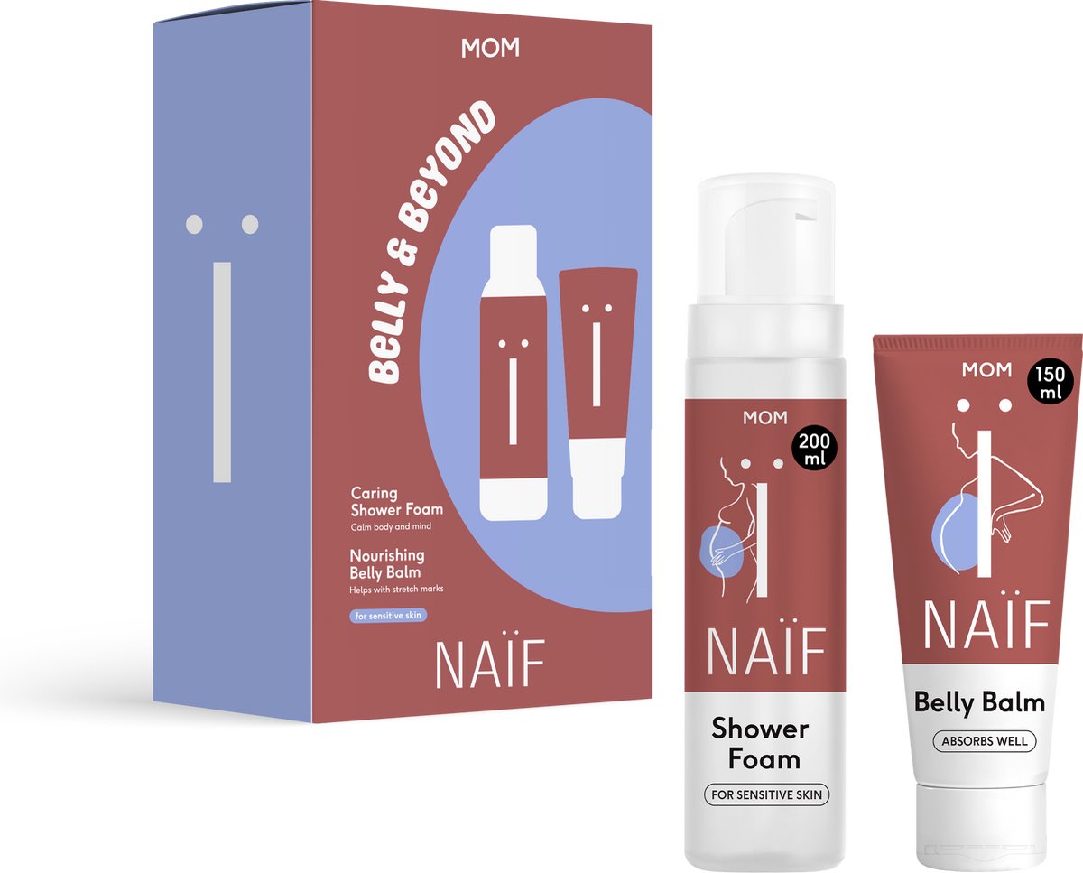 Goedkoopste Naïf - Belly & Beyond Geschenkset - Verzorgende Doucheschuim & Voedende Buikbalsem - Tijdens en na het zwangerschap
