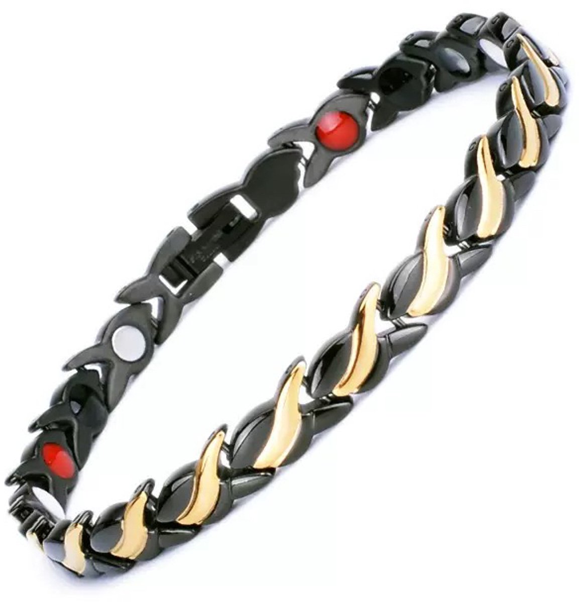 Narvie - Helende Armband - Dames Magneet Armband - Gezondheidsarmband Magnetische Armband - Zwart/goud