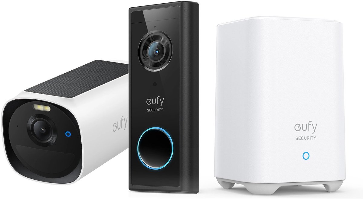 eufy Security S220 Video Deurbel + eufyCam E40 2K solar camera - Inclusief HomeBase 2 - Bundelvoordeel