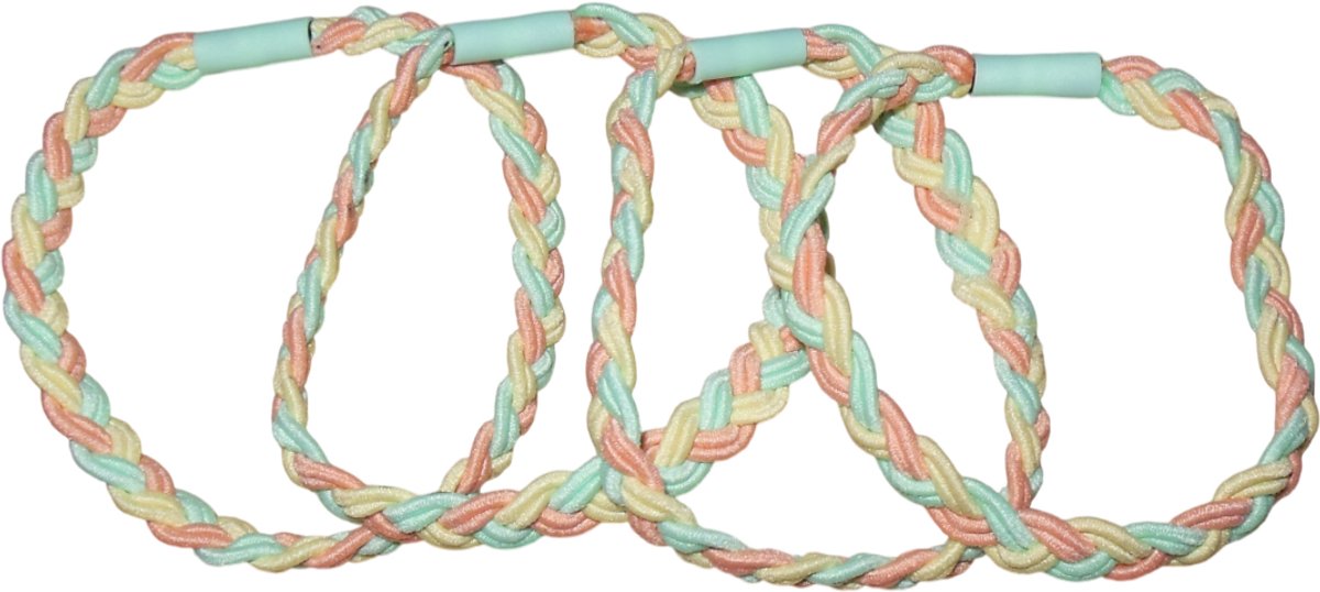 Elastiek gevlochten pastel tinten
