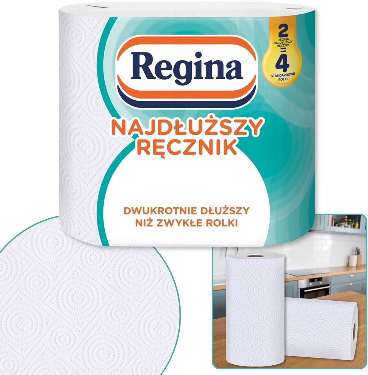 Goedkoopste REGINA langste XXL papieren handdoek EFFICIËNT ABSORBEREND keukenhanddoek PZH gecertificeerd wit