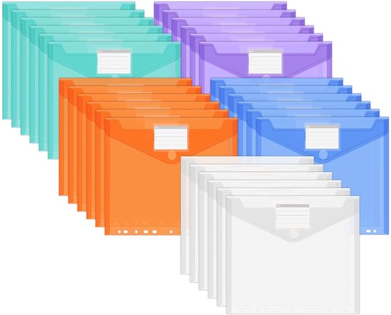 10 stuks documententassen A4, waterdichte documentenmap, verzamelmappen