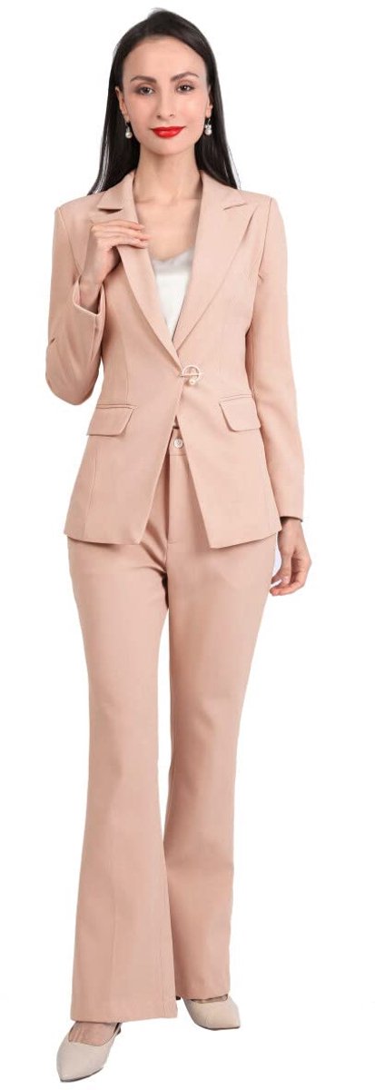 Elegante Dames Blazer en Broek Set - Zakelijk Pak voor Vrouwen