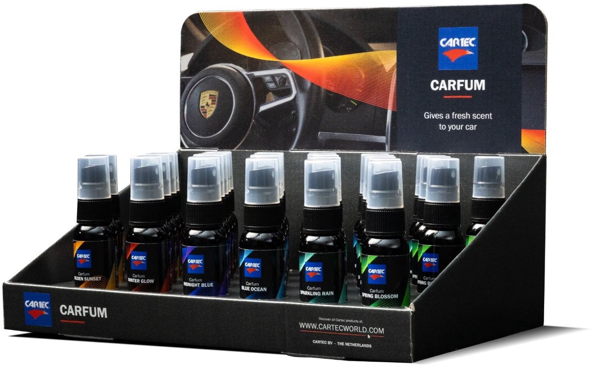 Cartec Carfum Multi Scent Box 6 Verschillende Auto Geuren 5x 30ml per Geur