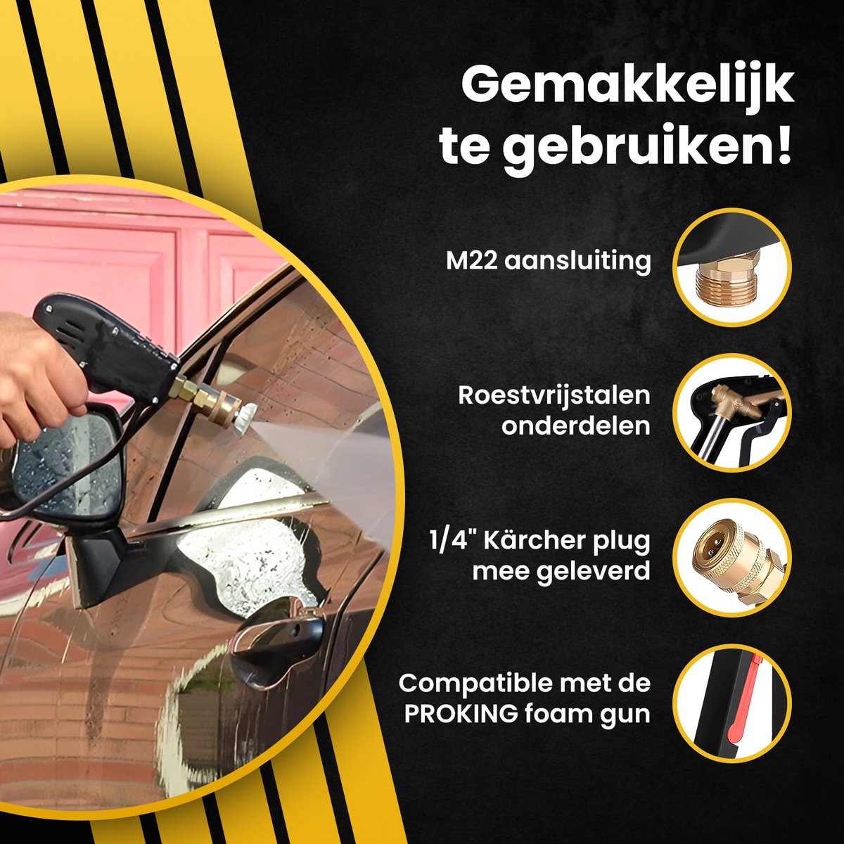 Hogedrukreiniger Nozzle Tip Kit, 5 Verschillende Stuks voor Quick Connect, Hogedrukreiniger Quick Nozzle, 1/4 Inch Quick Connect, 4000 PSI Hogedrukreiniger Nozzle Tip Kit, 5 Verschillende Stuks voor Quick Connect, Hogedrukreiniger Quick Nozzle, 1/4 Inch Quick Connect, 4000 PSI
