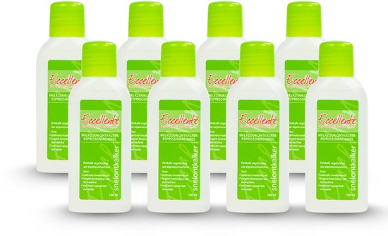 8x Eccellente Ontkalker voor Koffiemachines - Goed voor 8 ontkalkingsbeurten - Melkzuur ontkalker - Geschikt voor volautomatische koffiemachines en koffiecupmachines