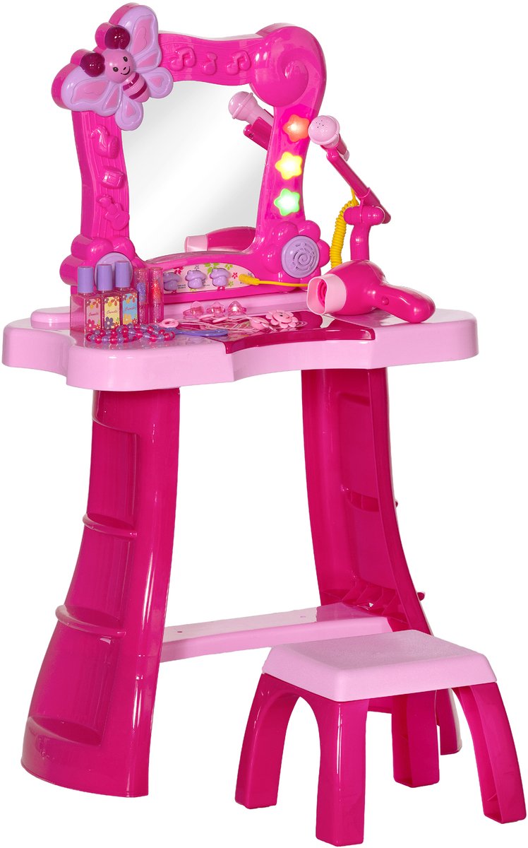 AIYAPLAY - Kinderkaptafel Speelset - Plastic - 46,5x25x78,5cm - Roze