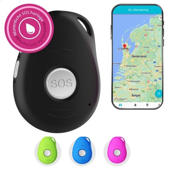NL Alarmering - Alarmknop Voor Ouderen - Senioren Alarm - GPS - Personenalarmering - Zwart