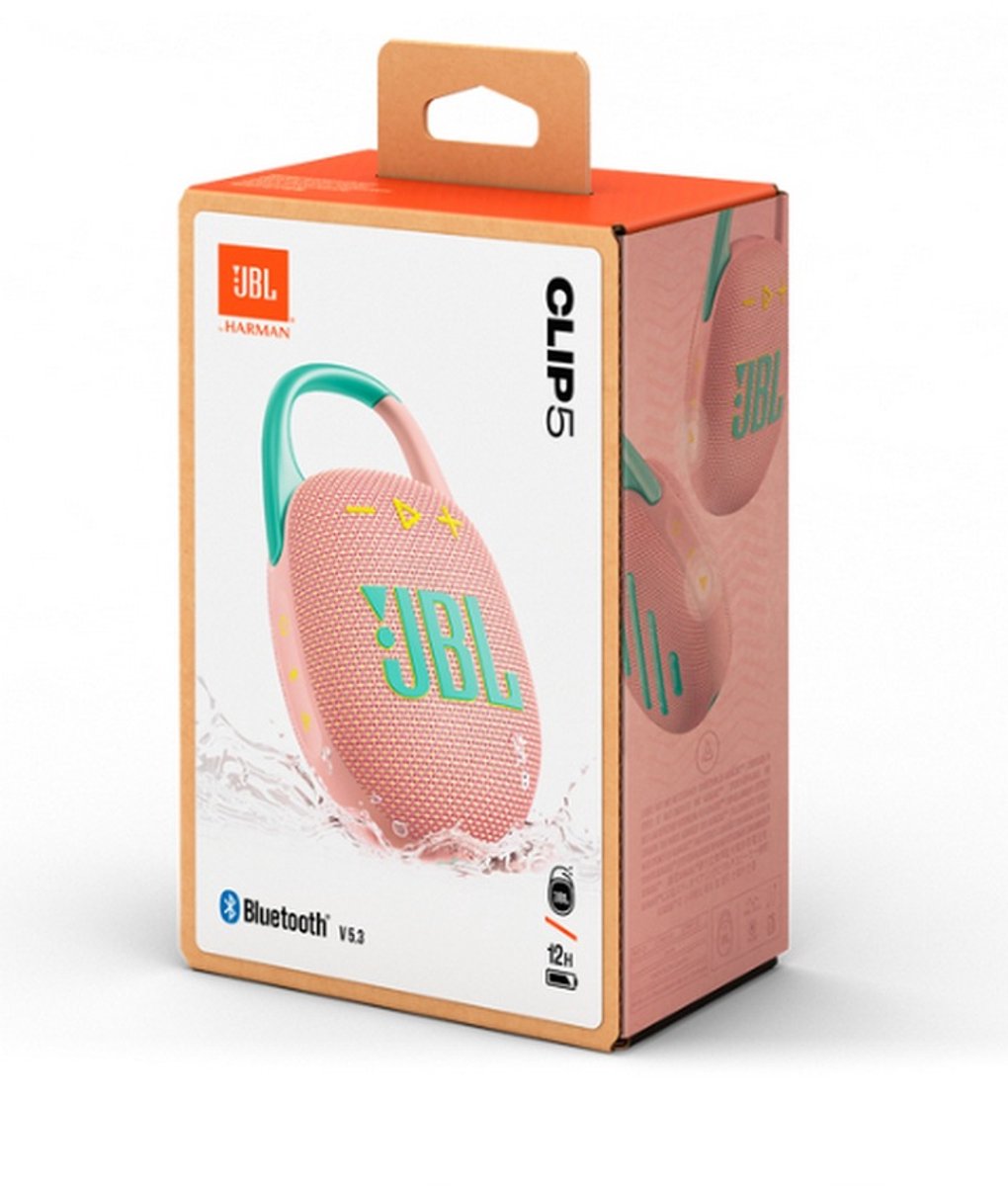 JBL Clip 5 - Draagbare Bluetooth Mini Speaker - Met Haak om te hangen - Draadloos Muziek Box - 12 uur - Waterbestendig - IP67 - Roze – foto 8