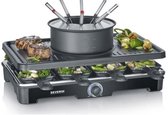 Bol.com Severin RG 2347 - 2-in-1 Gourmetset & Fondue-pan - 8 personen - Regelbare thermostaat - 8 pannetjes & fondue vorkjes - Z... aanbieding