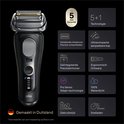 Rasoir Braun Series 9 PRO+ noir avec centre SmartClean. "Fabriqué en Allemagne", "5 ans de garantie".