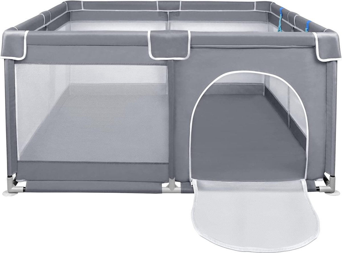 Babybox, afsluithek, 127 x 127 x 68 cm, activiteitencentrum met antislip, ademend net, kleine kinderen, grote veiligheidsspeelplaats 1251