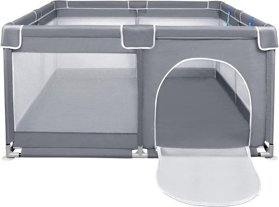 Babybox, afsluithek, 127 x 127 x 68 cm, activiteitencentrum met antislip, ademend net, kleine kinderen, grote veiligheidsspeelplaats 1251