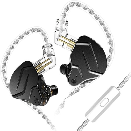 KZ ZSN PRO X - Écouteurs intra- Ear avec microphone - Écouteurs Musique et Gaming - Bouchons Bouchons d'oreilles - Câble interchangeable - Drivers hybrides - Design ergonomique - Grijs