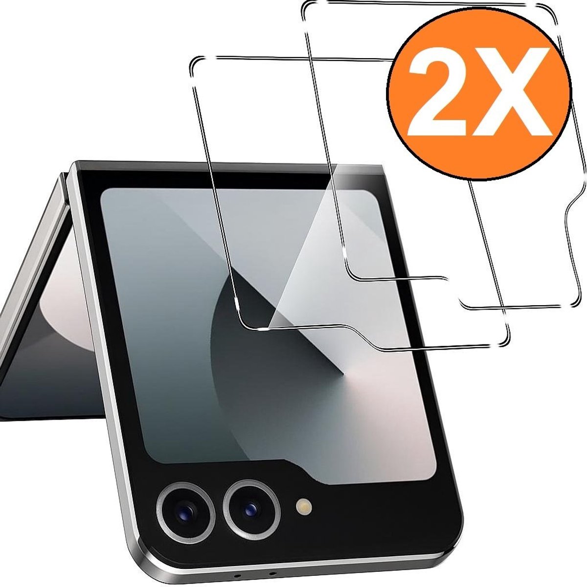 Screenprotector geschikt voor Samsung Galaxy Flip 7 - gehard Glas Tempered Glass - 2 Stuks