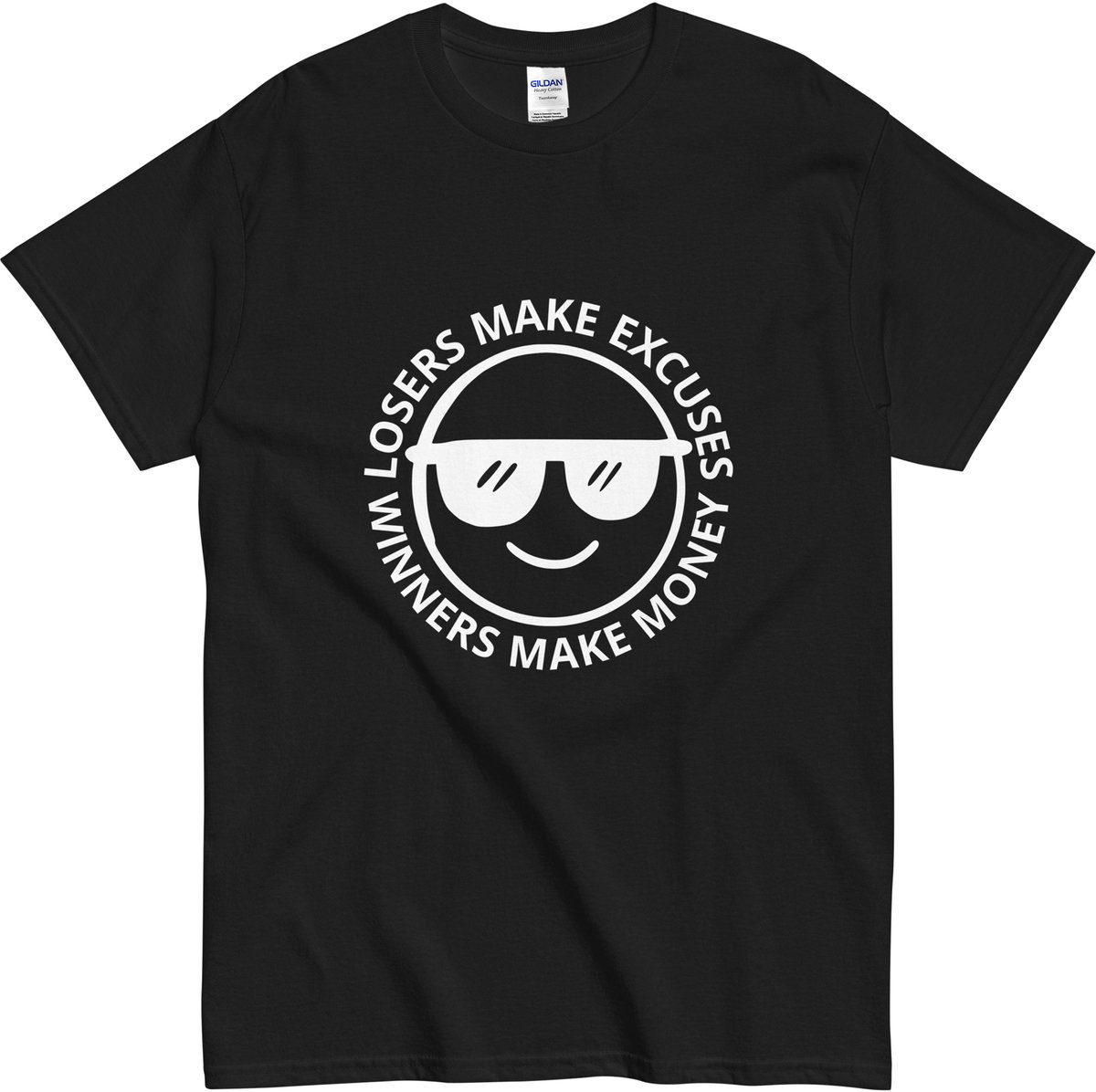 T Shirt met Ondernemer Quote - Business Mindset - Dames & Heren - Winners Make Money - Zwart - 3XL