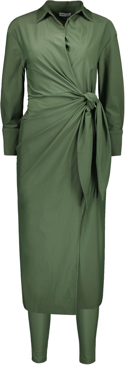 Zayna swimwear- Noya overslag Burkini- Green- maat XL- Maat 42- sneldrogend- UV-werend- Valt op maat- lange burkini 126 cm-zwemset