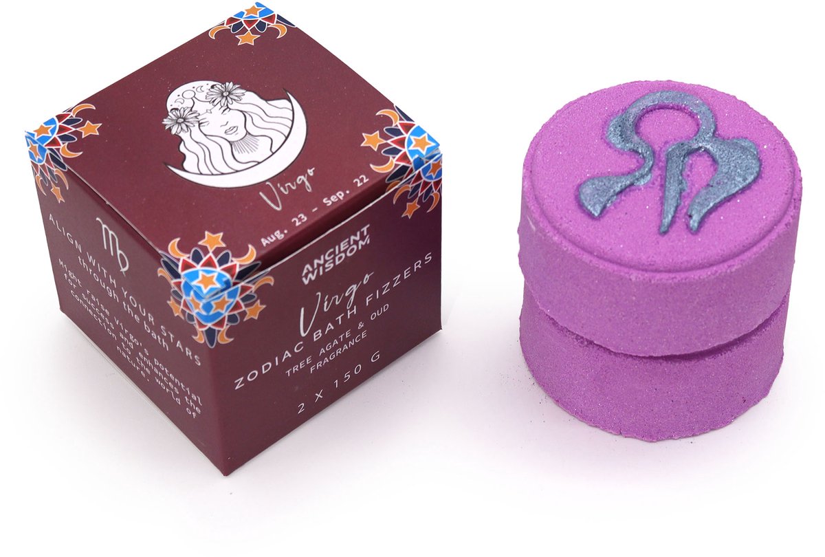 Set Zodiac Badbruisballen met Horoscoop - Maagd