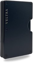 Portefeuille Veltra - Porte-cartes - Minimaliste - Homme et femme - Protection RFID - Aluminium - Jusqu'à 15 cartes - Mécanisme à ressort - Pince à billets - Billets - Noir onyx