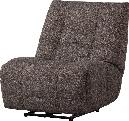 WOOOD Hein Relaxfauteuil Elektrisch - Geweven stof - Antraciet/Bruin