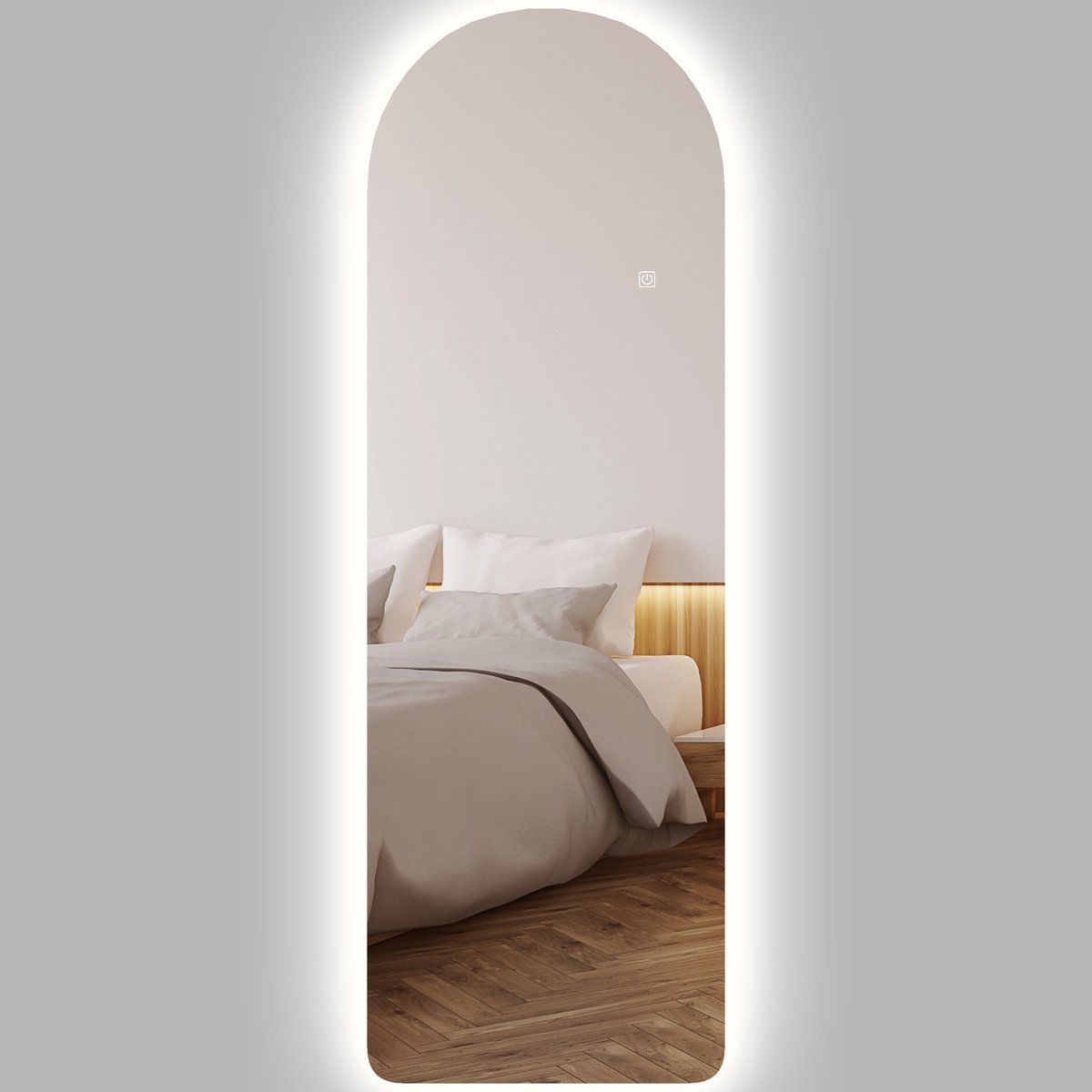 HOMCOM-Volle lengte spiegel-gehard glas-40x3x120cm-Transparant