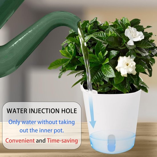 Set van 4 Zelfbewaterende Orchideeënpotten met Waterpeilindicator