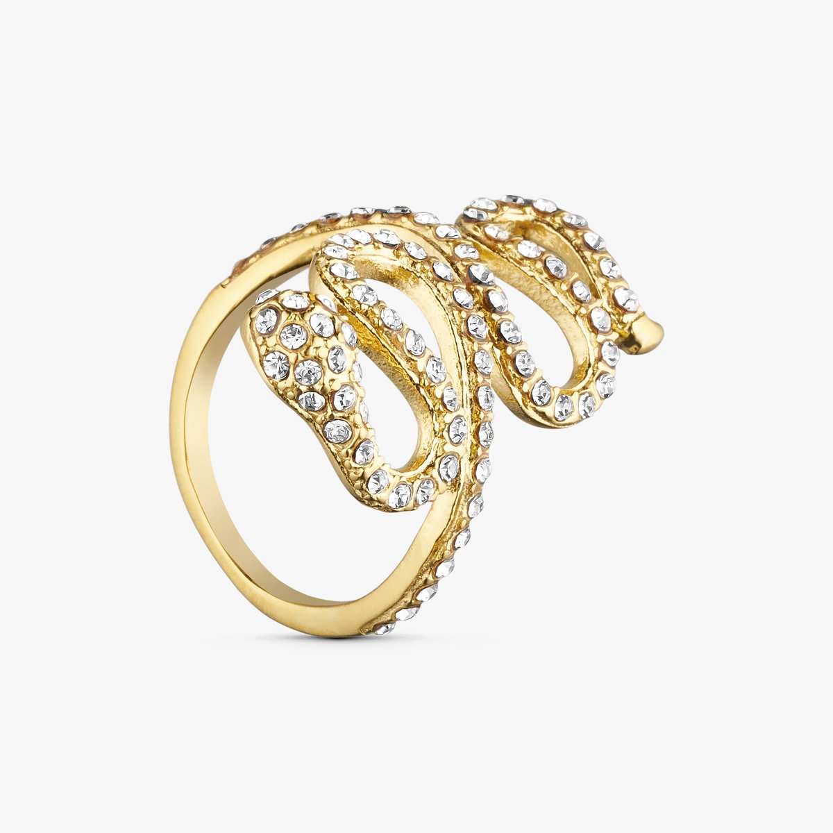 Wolff Jewelry - Shiny Snake - Gold Plated - Ring - Verstelbaar - Slang - Verguld - Goudkleurig - Waterproof - Dames - Cadeau - dochter - vrouw – vriendin – moeder - verjaardag