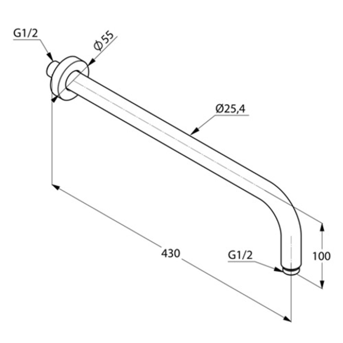 Kludi A-Qa - Douchearm, 41 cm, geborsteld goud 66514N0-00