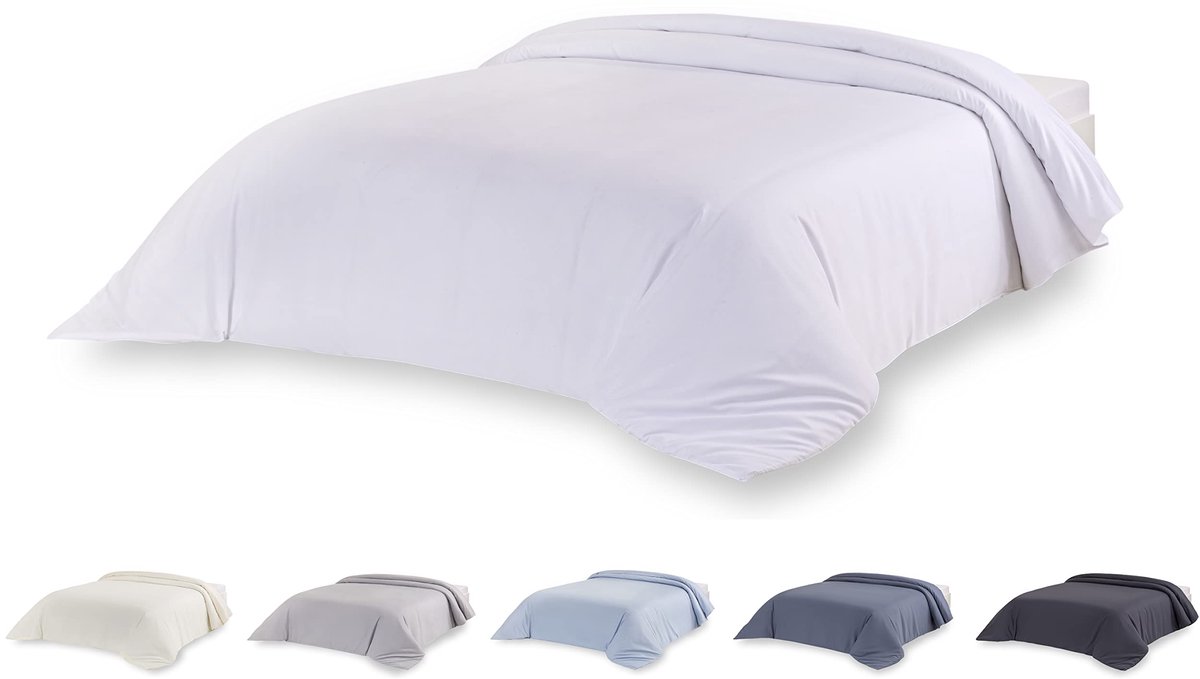 Ibenzoa Extra Zachte Microvezel Dekbedovertrek voor Comfortabel Slapen, Wit, Geschikt voor Bedden van 200-260 x 240 cm
