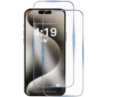 Geschikt voor iPhone 15 Pro Screenprotector Tempered Gehard beschermglas - 2 stuks screen protector