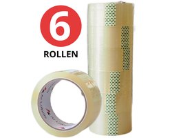 Ar Labels Verpakkingstape - Transparant - 6 Taperollen – 48mm x 66m – BOPP Plakband – Low Noise – Dikte 45 Micron - Acryl - Hoge Kleefkracht - Doorzichtig Inpaktape – Dozentape - Verpakkingsplakband