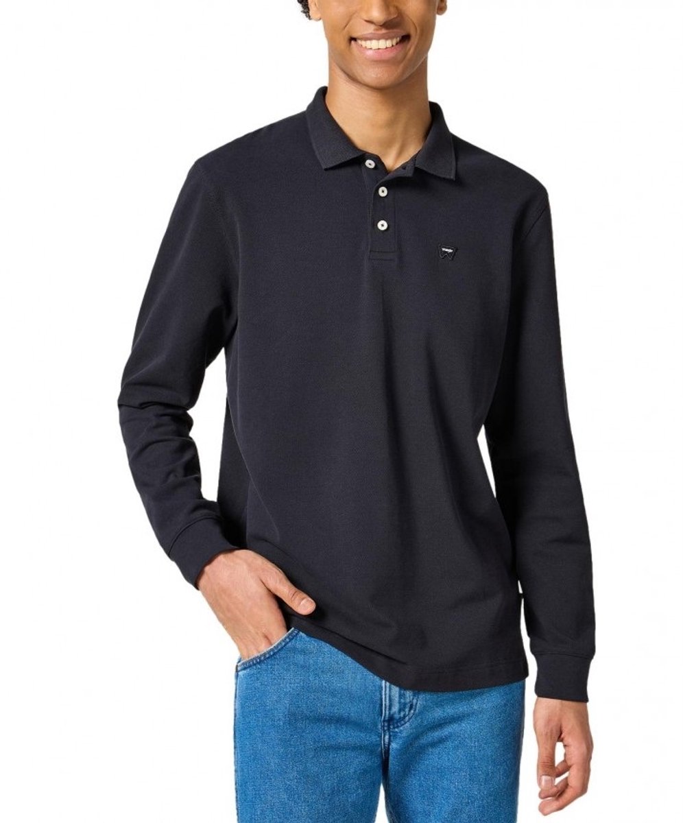 Wrangler Longsleeve Polo Zwart
