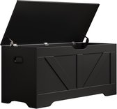 VDD - Opbergkist - Opbergkist hout - Opbergbox - Speelgoedkist - Dekenkist - Opbergkist binnen - zwart - groot - 100 x 40 x 46 cm