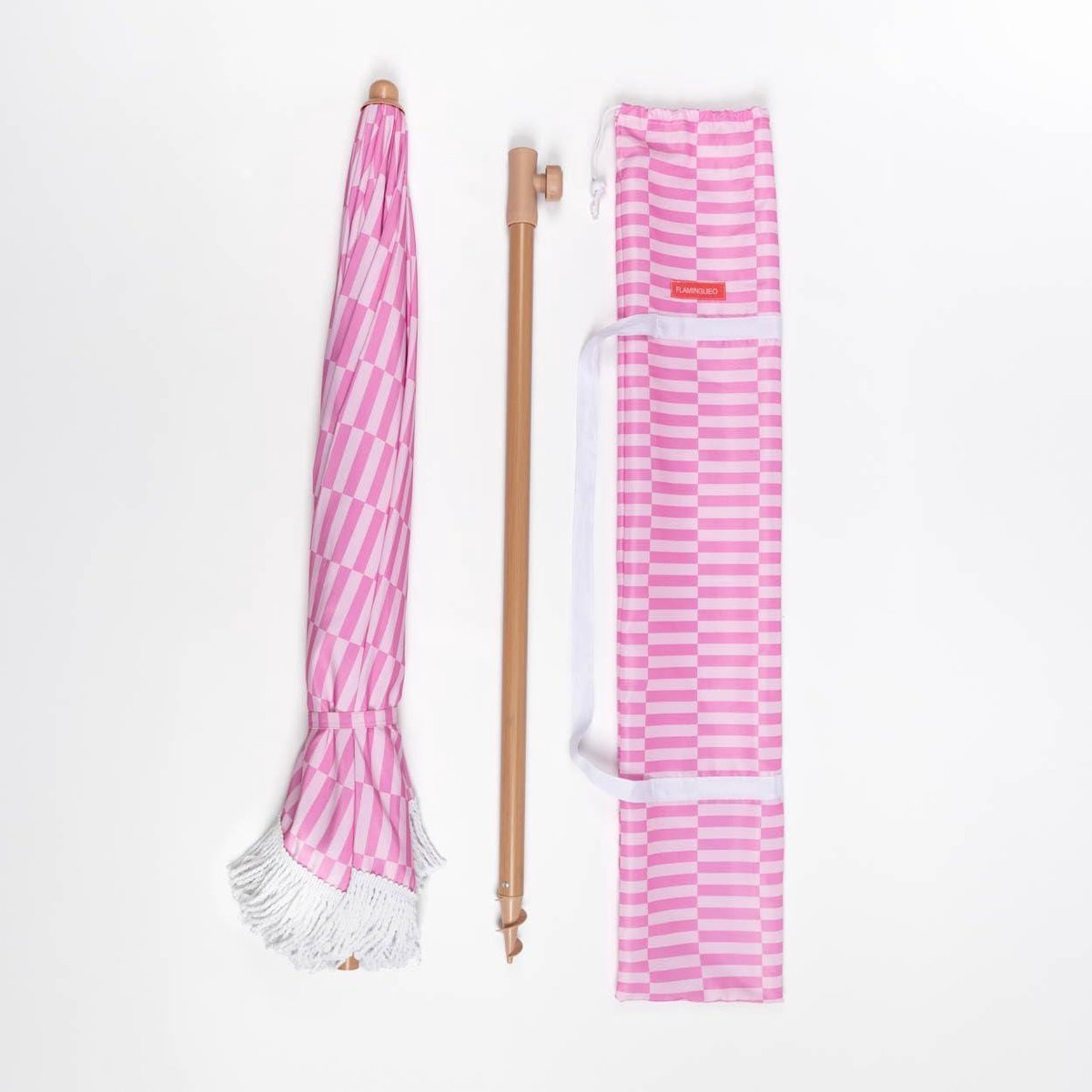 Strandparasol outdoor parasol UPF 50+ 210 x 180 cm Roze 210 x 180 cm