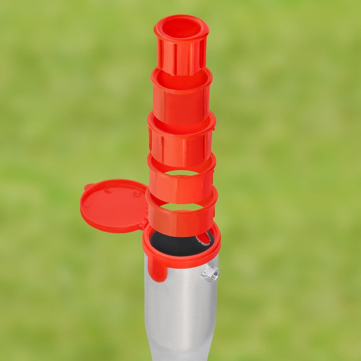 Parasolhouder Ø60 mm met adapter 26-55 mm 550 mm inschroef-bodemhuls voor ronde buizen staal - Zilver