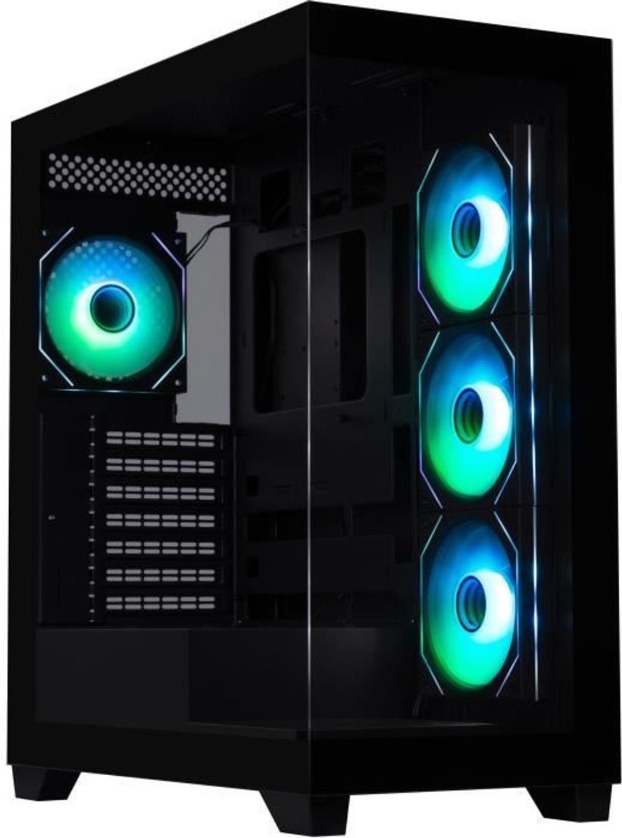 PC-behuizing - BITFENIX - CETO Premium Edition - Mid-Tower - ATX - Zwart - Gehard glas - USB-C en A-RGB