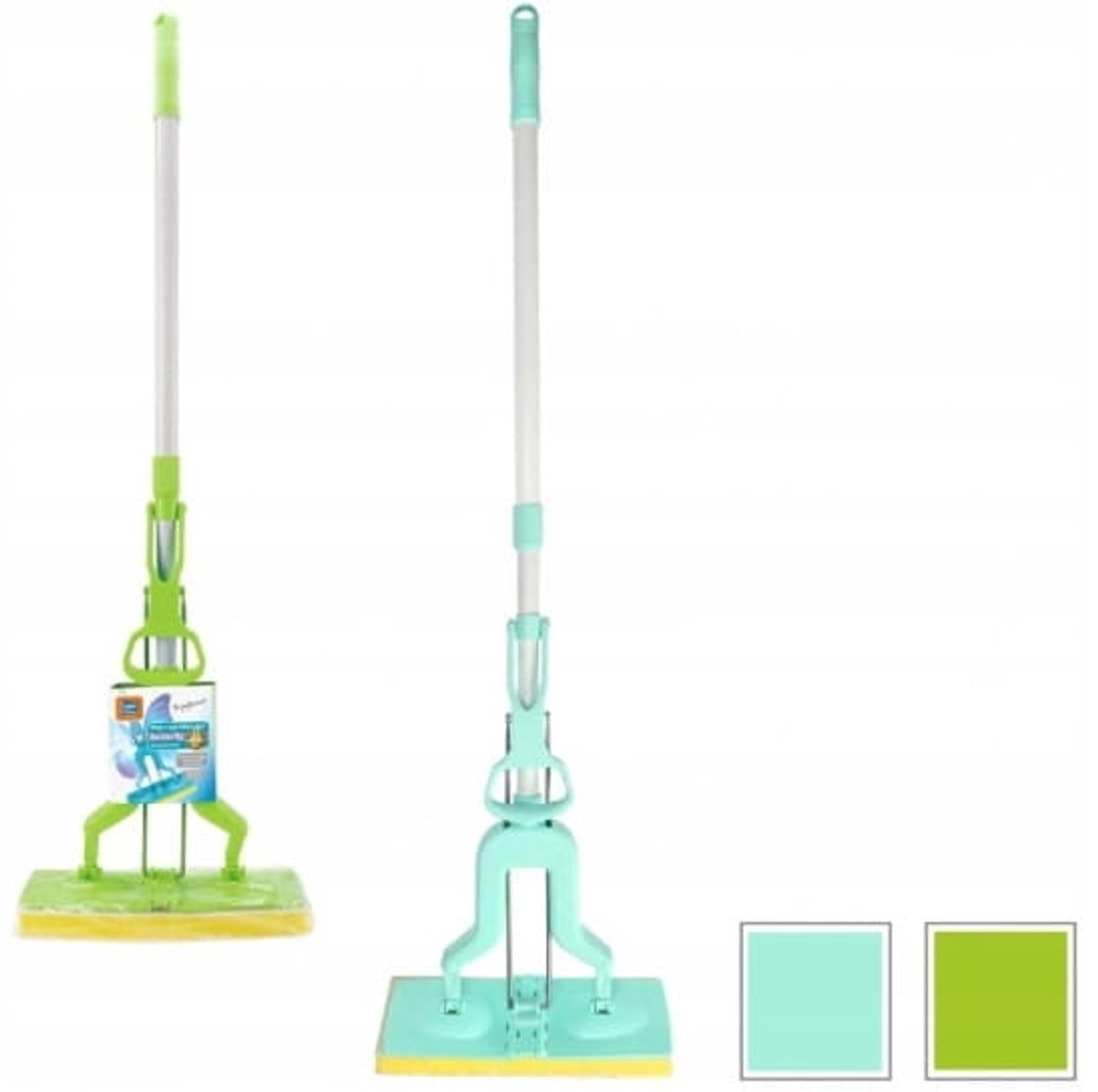 Platte mop met uitwringer en telescopische steel Butterfly