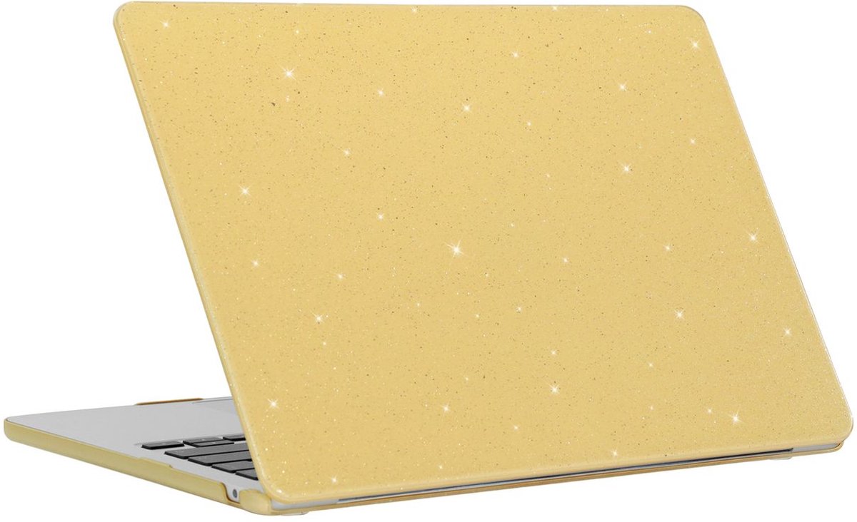 Mobigear Laptophoes geschikt voor Apple MacBook Pro 13 Inch (2016-2023) Hoes Hardshell Laptopcover MacBook Case | Mobigear Sparkling Cream - Geel - Model A1706 / A1708 / A1989 / A2159 / A2289 / A2251 / A2338