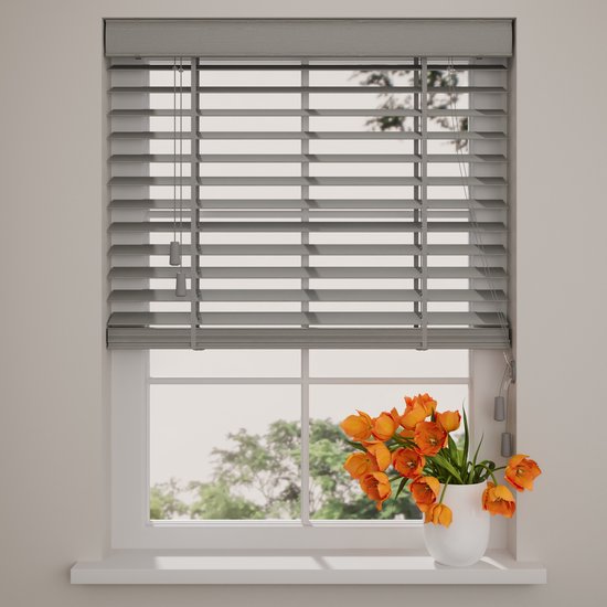 Store en Bois Bamboe Easy 50 mm Gris Clair 90 x 240