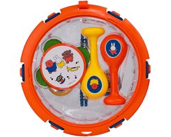 foto van Nijntje Muziekset - Tamboerijn - Trommel - Klappertjes - Sambaballen - Speelgoedinstrumenten