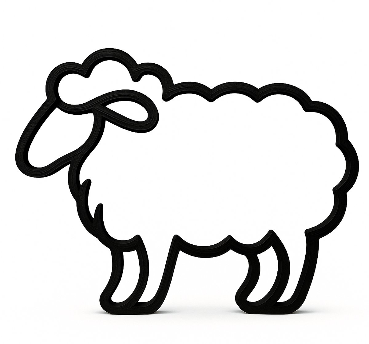 Schaapbeeldje - zwart - 20 cm breed