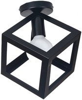 Plafondlamp Industriële Binnen Plafonnière Vierkante voor Woonkamer Keuken Slaapkamer Zwart