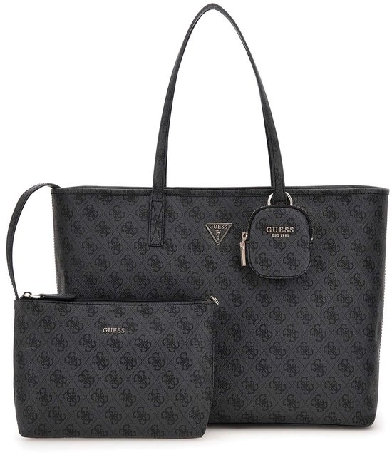 GUESS sac shopper sac à épaule pour ordinateur portable Power Play II Large Tech Tote Coal Logo gris foncé