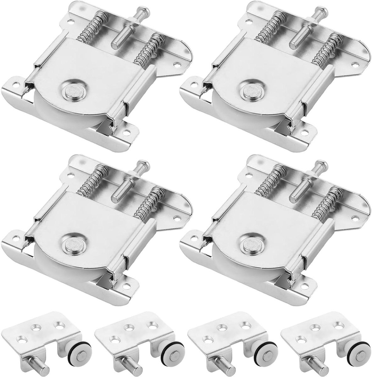 Allecto Plus - Pack van 8 Schuifdeurrails - Metalen Meubelwielen voor Schuifdeuren - Kastgarderobe Schuifdeurroller