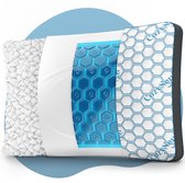 CozySense® PolarGel - Hoofdkussen – Hoofdkussen Nekklachten – Pillow – Slaapkussen – Met Cool Gel Pad – Versnipperd Traagschuim – Aanpasbaar Comfort – Oeko-Tex Gecertificeerd – Voor Zij, Buik en Rug Slapers – 100 Dagen Proefslapen