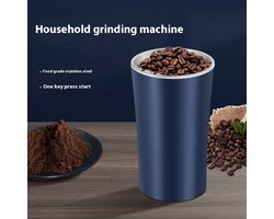 Koffiemolen-koffiemolen electrisch-koffiemolens- Krachtig en snel koffie malen - Eenvoudig aan/uit zetten van poedermolen met één druk op de knop - Ideaal voor kruiden, specerijen, noten, granen en koffiebonen - Blauw - 250 ml