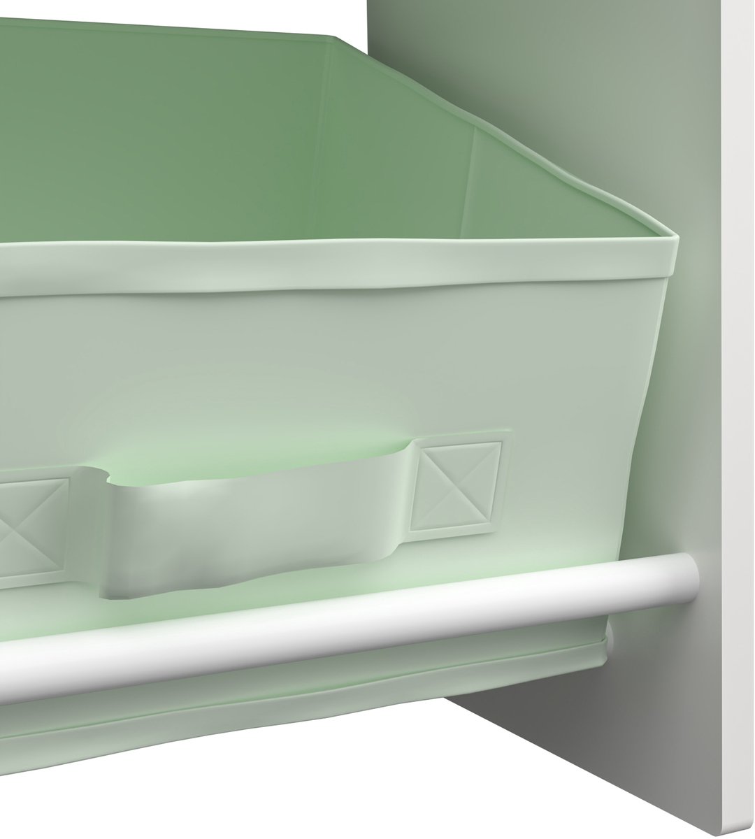 Étagère Pour Enfants Forme De Maison Vert Menthe Et Blanc - Meuble Rangement Jouets Avec Boîtes Pliantes 90x60x27 Cm