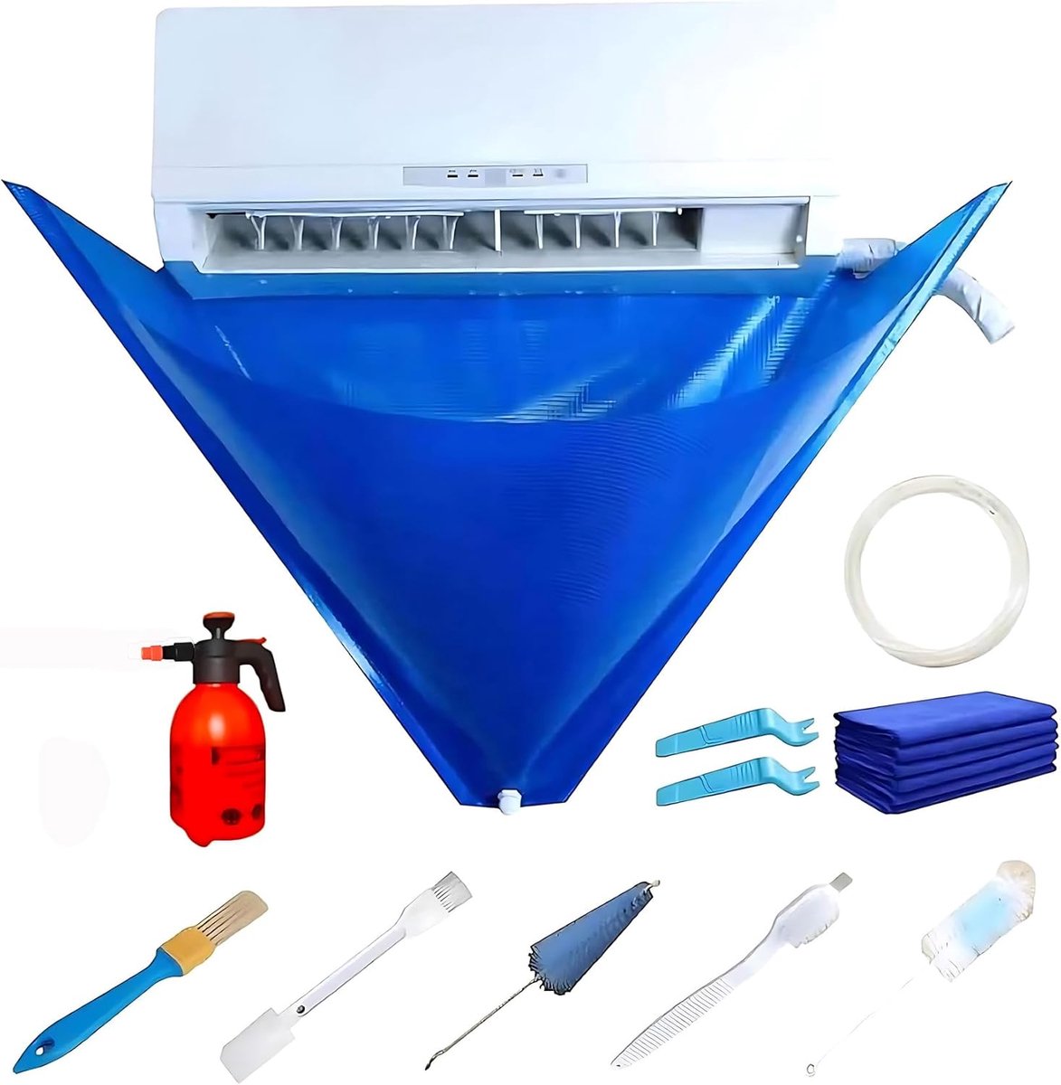 Airconditioner waszak - Premium wandreinigingsset - Airconditioner servicetas met waterslang - voor mini-split airco's - blauw