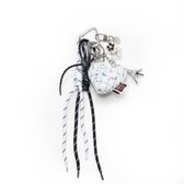 xoxo Wildhearts Bag Charm - Tweed Heart - White - Hangertje voor handtas - Accessoire voor dames tas - Touwtje met hart - Hartjesketting - Sleutelhanger - Wit